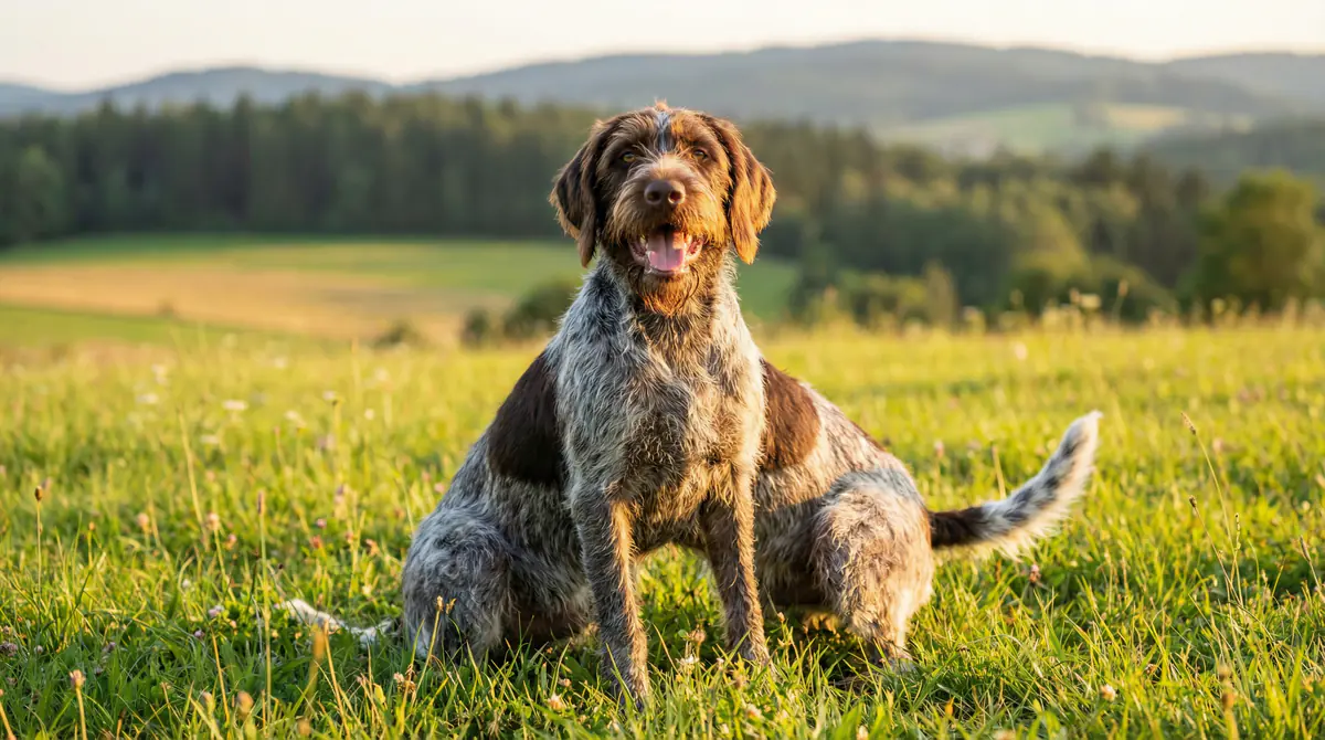 Professional photograph of a German Wirehaired Pointer - German Wirehaired Pointer growth standards