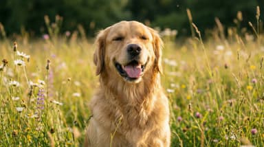 Professional photograph of a Golden Retriever - Golden Retriever growth standards