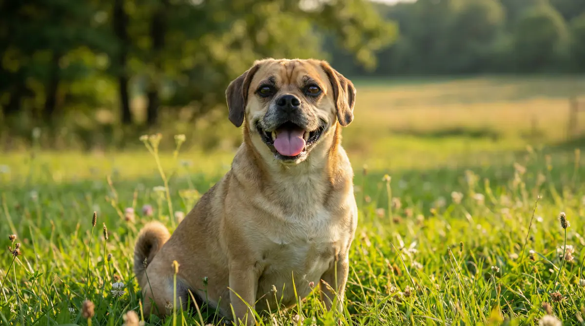 Fotografía de referencia de un Puggle — estándares de crecimiento de Puggle